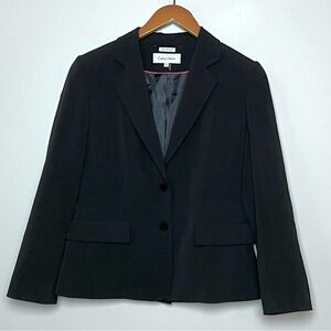 Calvin Klein Black 2 Button Blazer Jacket Sz 8